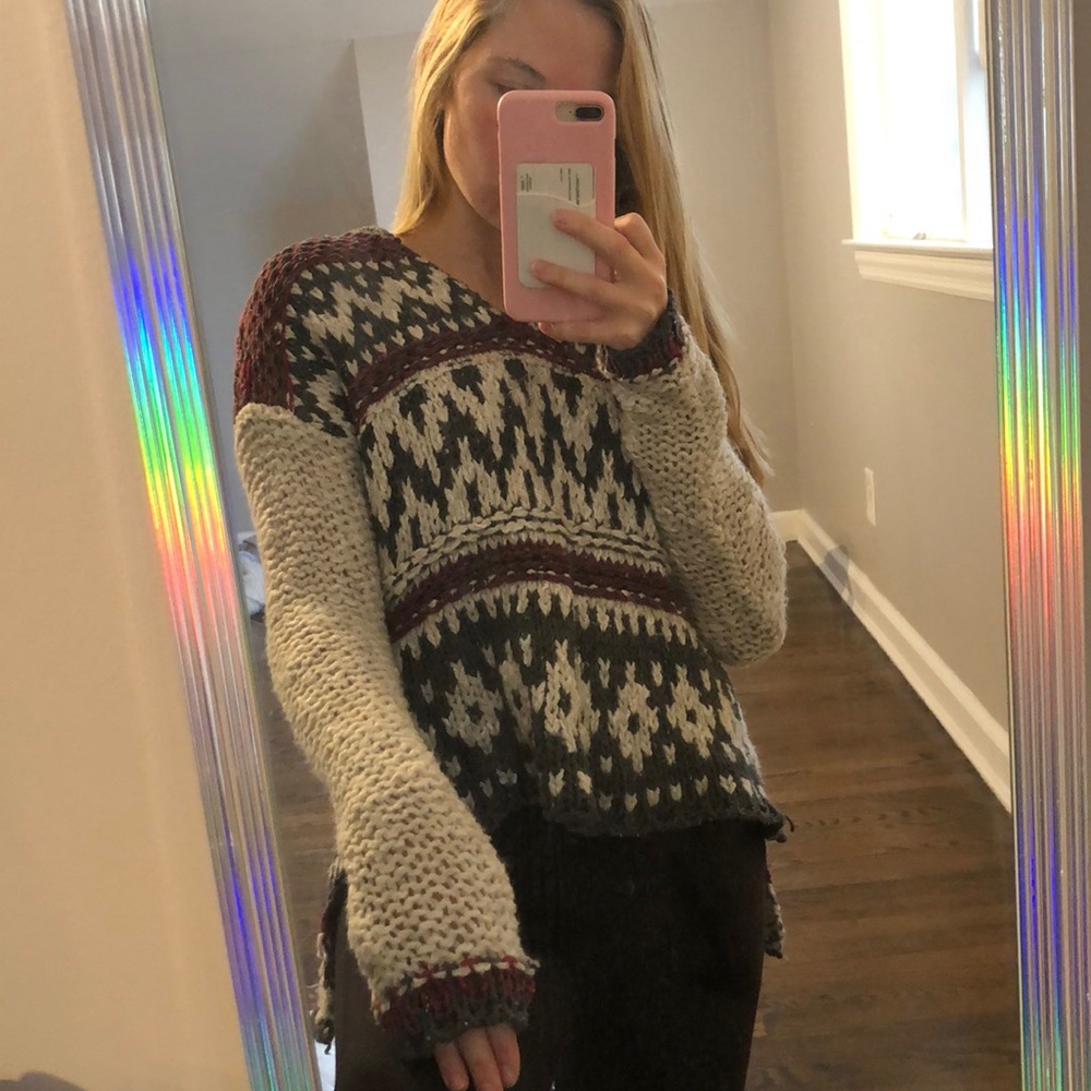 Free People wool hooded sweater